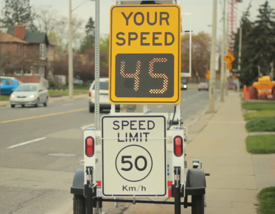 photo radar showing the speed