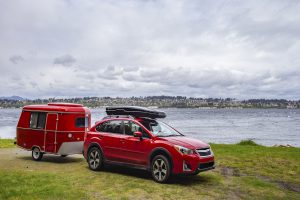 Red Car & Trailer Overlanding