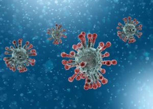 Microscopic view of Coronavirus, a pathogen that attacks the respiratory tract. Analysis and test, experimentation. Sars.