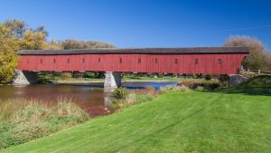 West Montrose covered bridge (Kissing Bridge)at West Montrose, Waterloo, Ontario, Canada