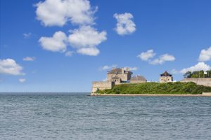 Looking at Fort George National Historic Site from across the lake, at Niagara-on-the-Lake, Ontario