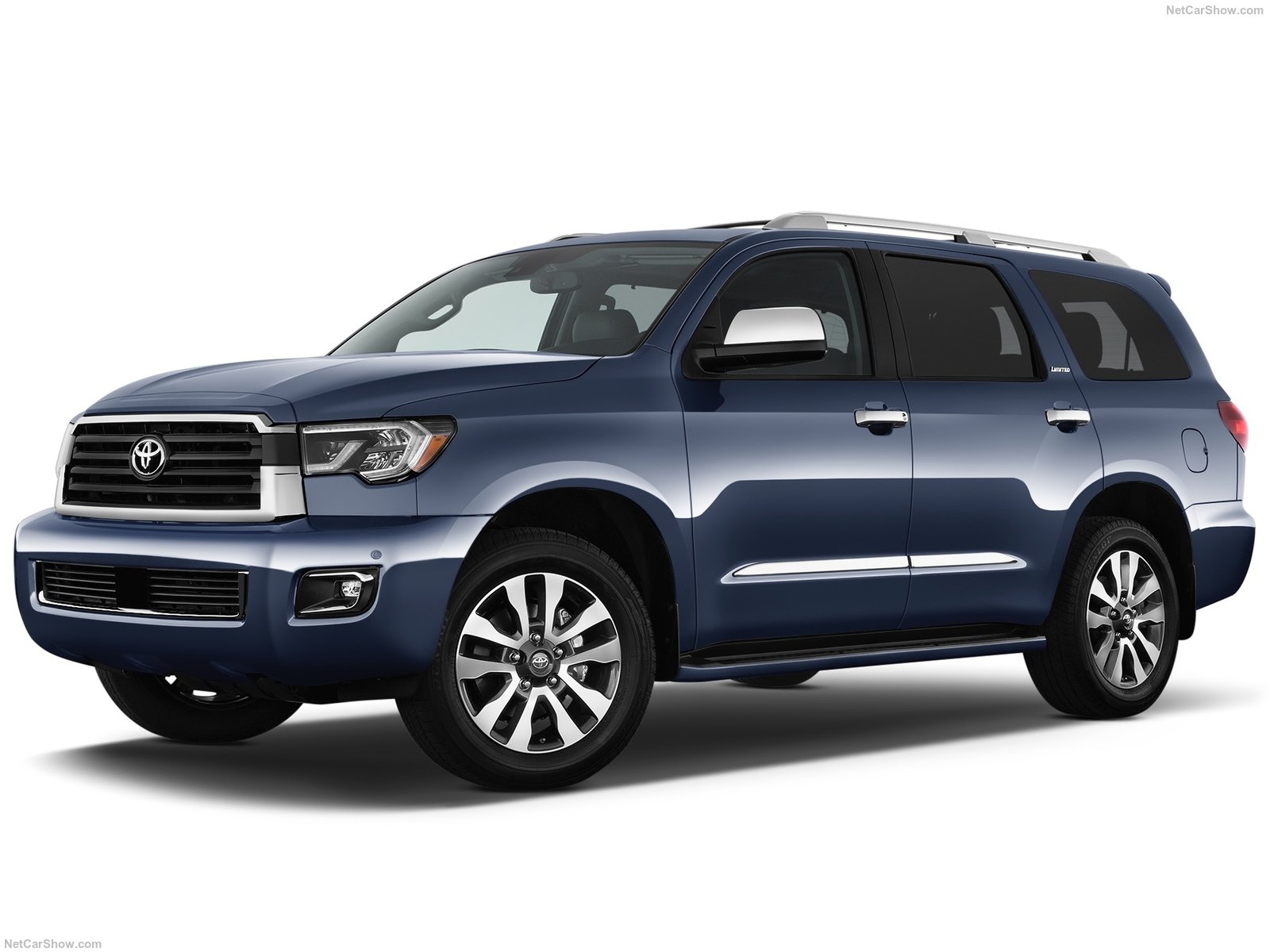 Blue 2022 Toyota Sequoia with chrome accents.